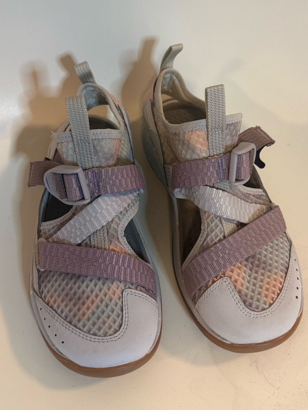 Chaco Women's Odyssey Hiking Water Shoes Mist Quail light grey purple pink 6